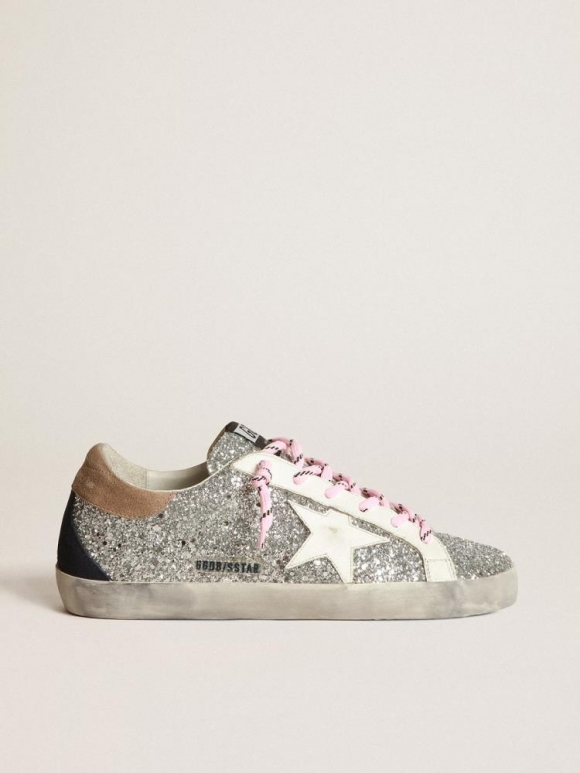 Super-Star sneakers with glitter upper and white star