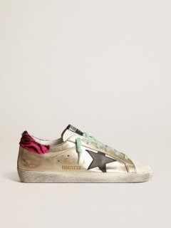 Gold Super-Star sneakers with zebra-print heel tab
