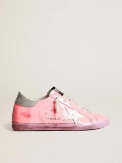 Pink Super-Star sneakers with silver heel tab