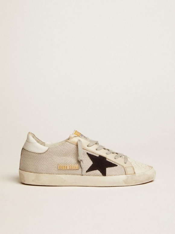 Women??s Super-Star sneakers in leather with mesh insert