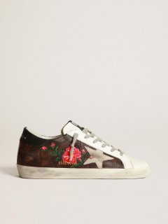 Super-Star sneakers with hand-painted flowers