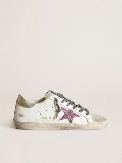 Super-Star sneakers with glitter and gold heel tab