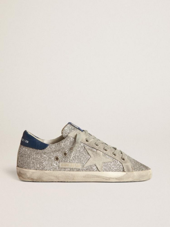 Super-Star sneakers in all-over glitter with suede insert