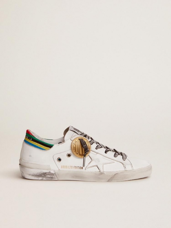 Women??s Super-Star Game EDT Capsule Collection sneakers in white with multicolored heel tab