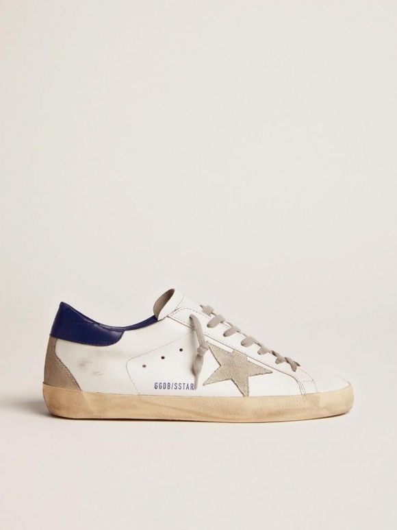 Women??s Super-Star sneakers with suede star and blue heel tab