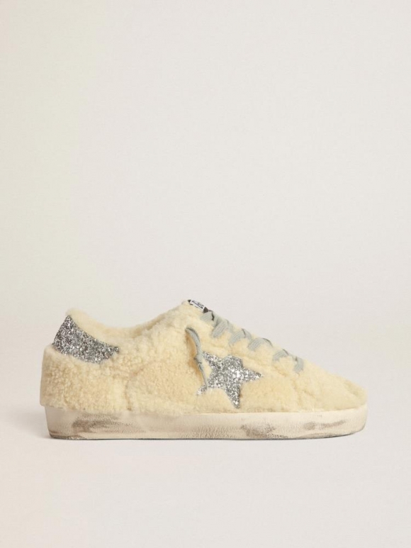 Super-Star sneakers in shearling with glittery star