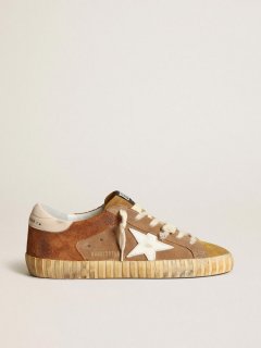 Women??s Super-Star sneakers in tobacco and brown suede with white leather star