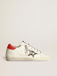 Super-Star sneakers with snakeskin-print star and red heel tab