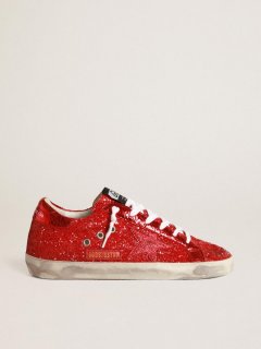 Superstar sneakers with glitter upper and laminated star
