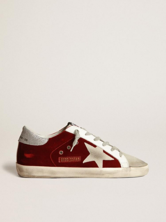 Super-Star sneakers in velvet with glittery heel tab