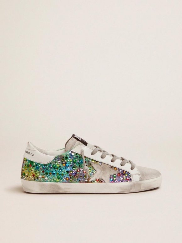 Super-Star sneakers with rainbow crystals