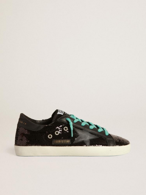 Super-Star sneakers with all-over black sequins