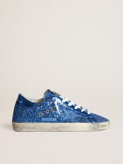 Superstar sneakers with glitter upper and laminated crackle details