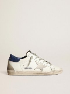 Super-Star sneakers with off-white suede star and blue lizard-print nubuck heel tab