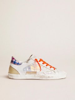 Women’s Limited Edition LAB Super-Star sneakers with holographic and tartan upper