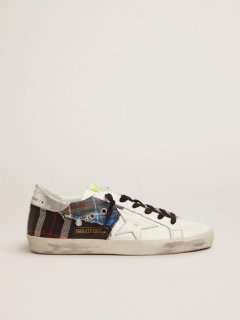 Women’s Limited Edition LAB white Super-Star sneakers with tartan insert